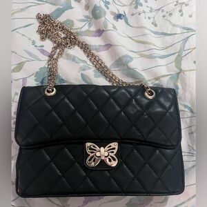 Butterfly faux leather purse
